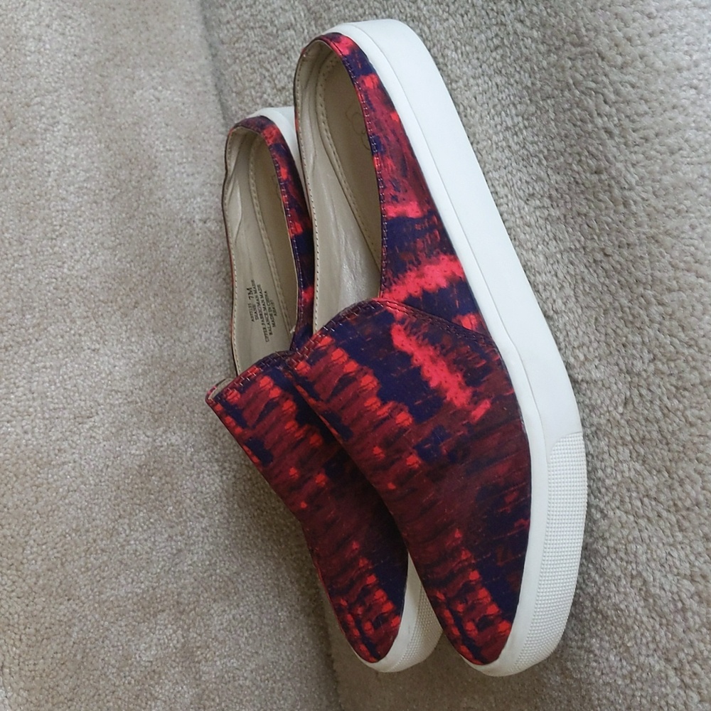 Logo Lori Goldstein Diane Printed Slip On Mule Sneaker 7M Red Blue - Picture 2 of 13